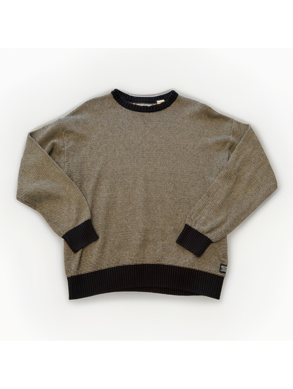 Levi’s Fisherman Sweater Black Cuffs White And Black Stripes Size M